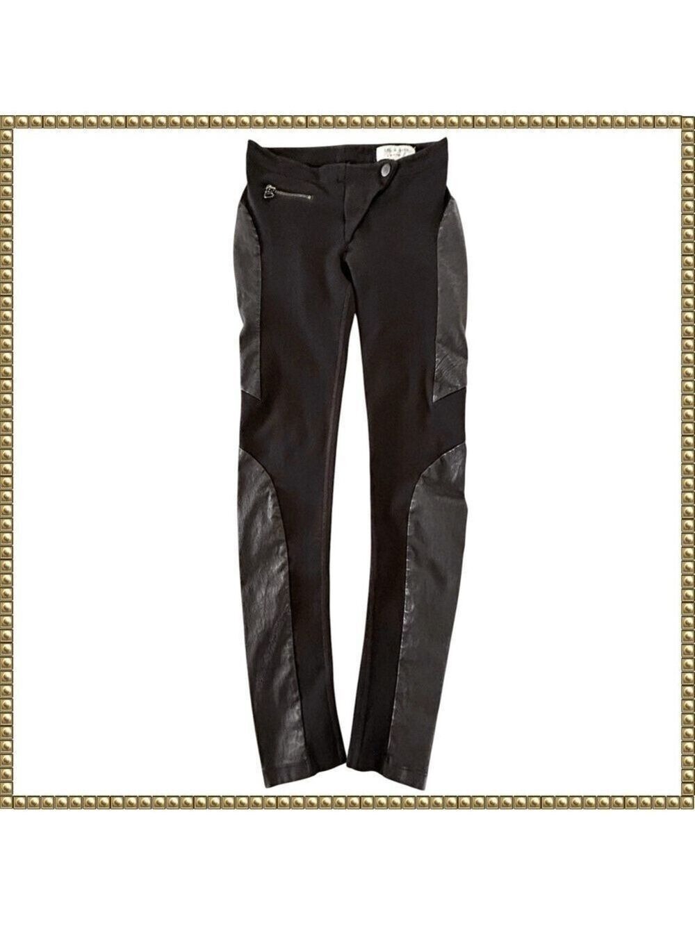 Rag and Bone Black Vegan Leather Leggings Pants Size 26